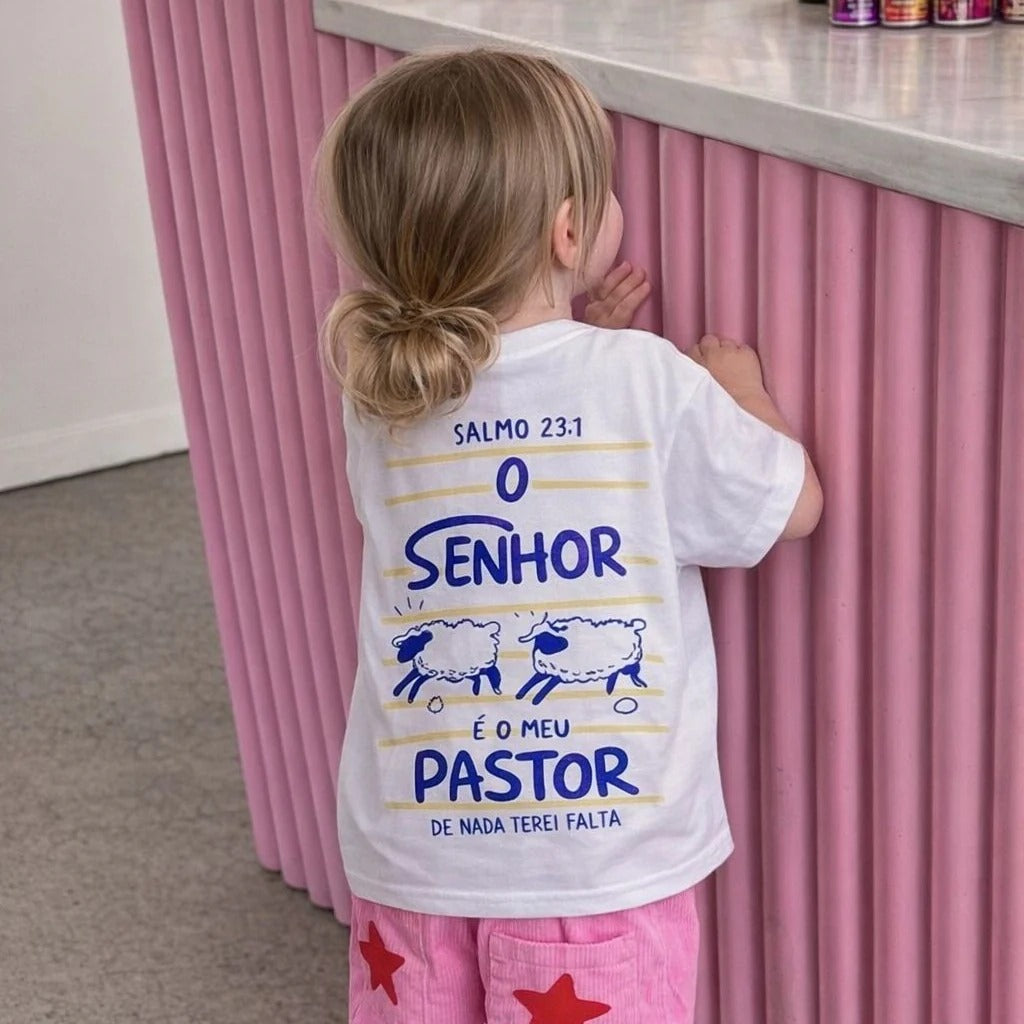 Camiseta Cristã INF - O SENHOR É O MEU PASTOR